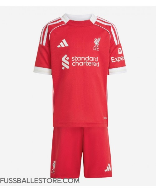 Günstige Liverpool Florian Wirtz #7 Heimtrikotsatz Kinder 2025-26 Kurzarm (+ Kurze Hosen)